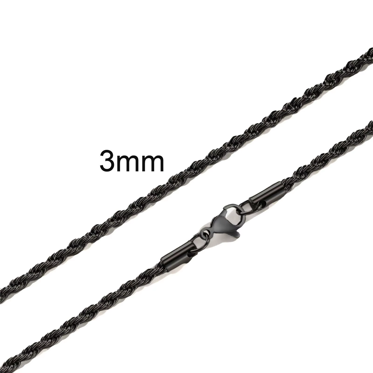 Ropes Long Necklace for Men Women,Stainless Steel Gold Color Twisted Rope Chain Collar,2/3/4/5Mm Punk Basic Waterproof Jewelry
