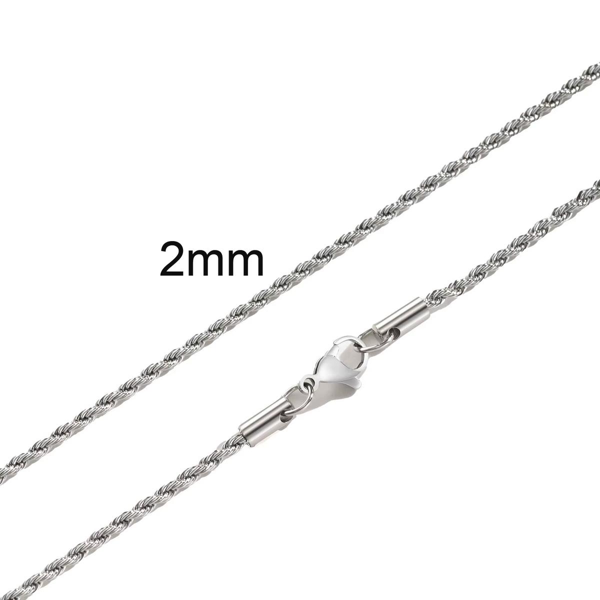 Ropes Long Necklace for Men Women,Stainless Steel Gold Color Twisted Rope Chain Collar,2/3/4/5Mm Punk Basic Waterproof Jewelry