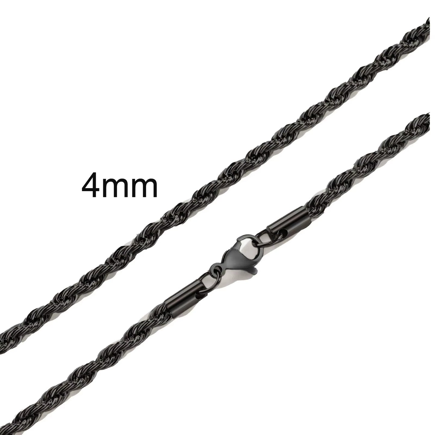 Ropes Long Necklace for Men Women,Stainless Steel Gold Color Twisted Rope Chain Collar,2/3/4/5Mm Punk Basic Waterproof Jewelry