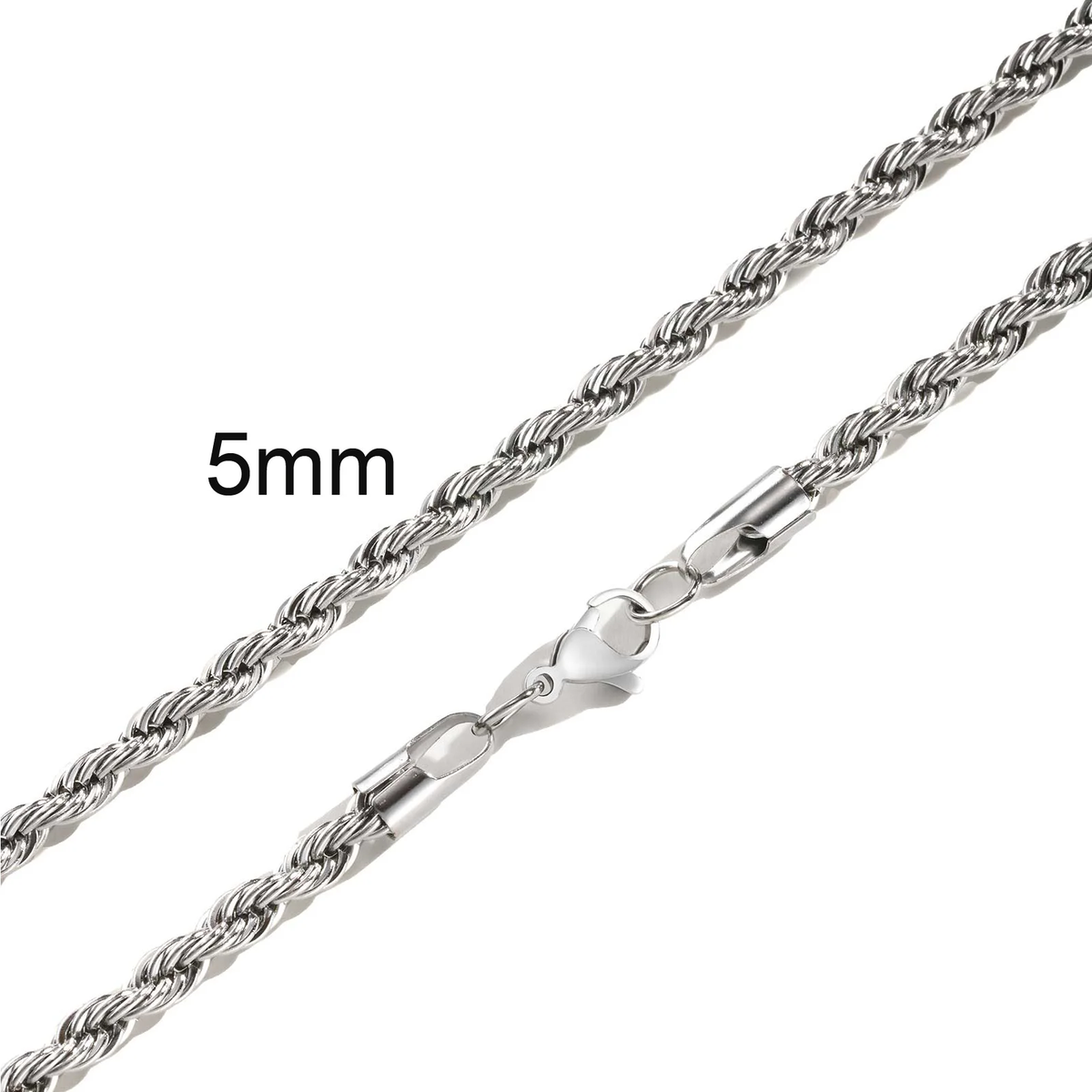 Ropes Long Necklace for Men Women,Stainless Steel Gold Color Twisted Rope Chain Collar,2/3/4/5Mm Punk Basic Waterproof Jewelry