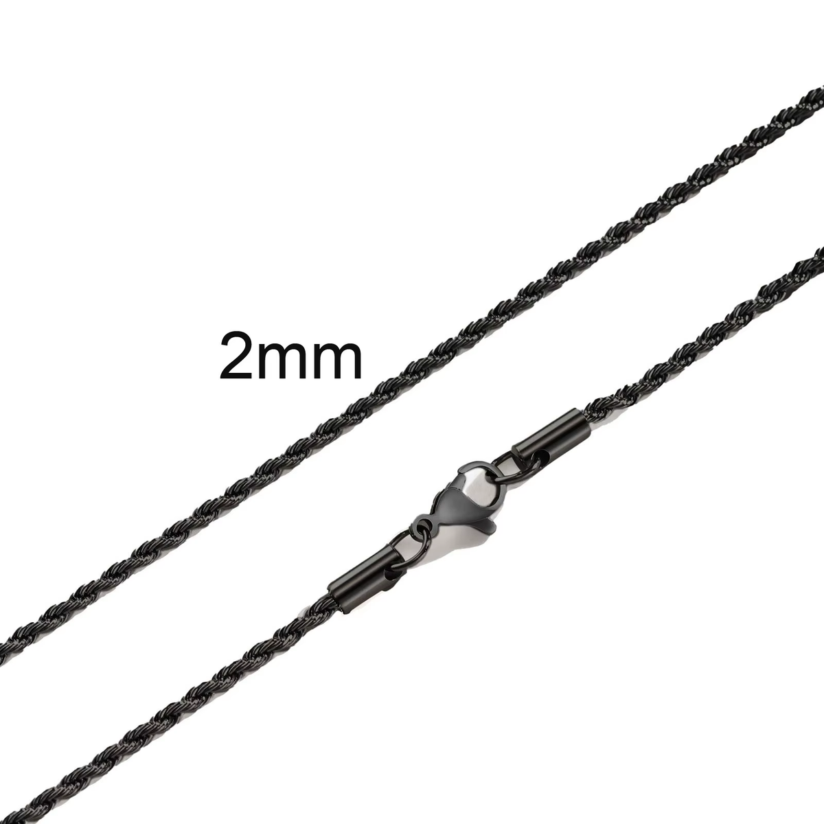 Ropes Long Necklace for Men Women,Stainless Steel Gold Color Twisted Rope Chain Collar,2/3/4/5Mm Punk Basic Waterproof Jewelry